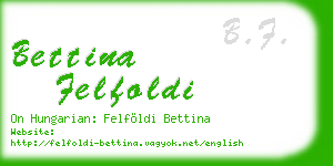 bettina felfoldi business card